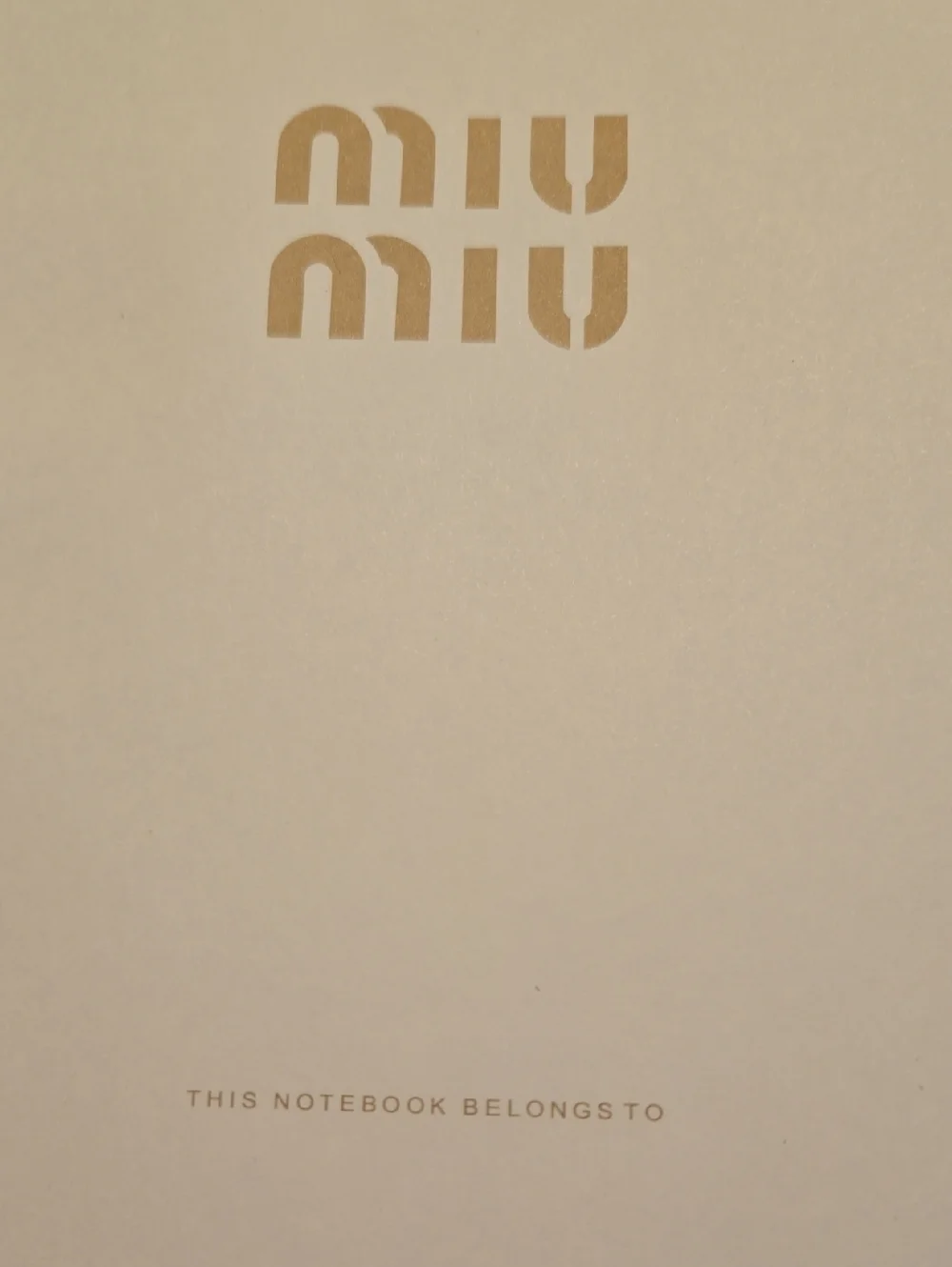 NWOT Miu Miu Lined Notebook